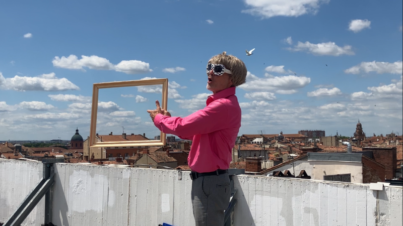 Lors de la visite sur les enjeux climatiques à Toulouse