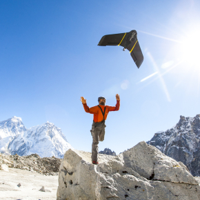 Drone launch on the Changri-Nup glacier in Nepal
